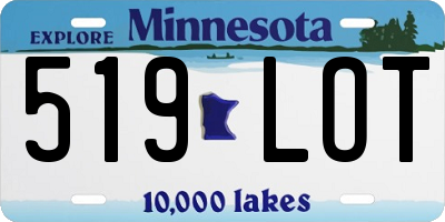 MN license plate 519LOT
