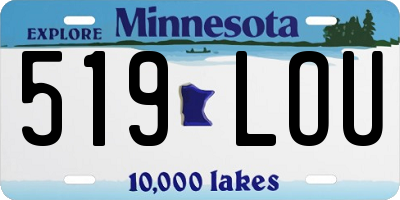 MN license plate 519LOU