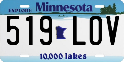 MN license plate 519LOV