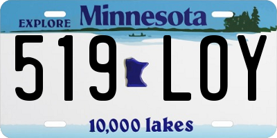 MN license plate 519LOY