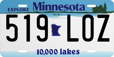 MN license plate 519LOZ