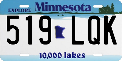 MN license plate 519LQK