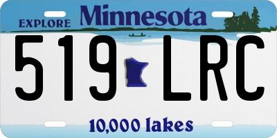 MN license plate 519LRC
