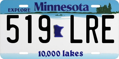 MN license plate 519LRE