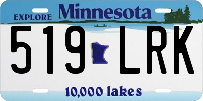 MN license plate 519LRK