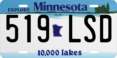 MN license plate 519LSD