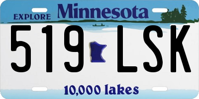 MN license plate 519LSK