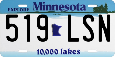 MN license plate 519LSN