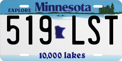 MN license plate 519LST