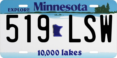 MN license plate 519LSW
