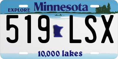 MN license plate 519LSX