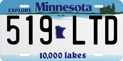 MN license plate 519LTD