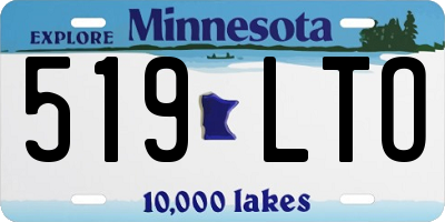 MN license plate 519LTO