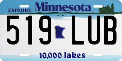 MN license plate 519LUB