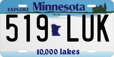 MN license plate 519LUK