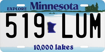 MN license plate 519LUM