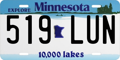 MN license plate 519LUN