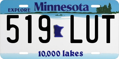 MN license plate 519LUT