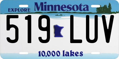 MN license plate 519LUV