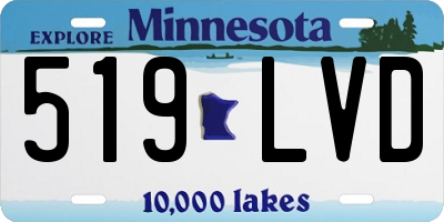 MN license plate 519LVD