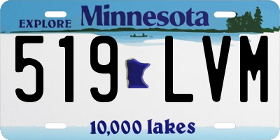 MN license plate 519LVM