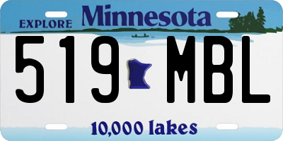 MN license plate 519MBL