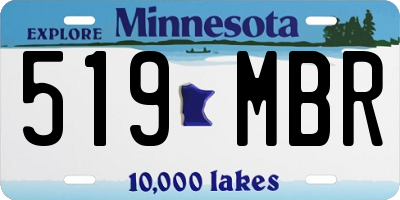 MN license plate 519MBR