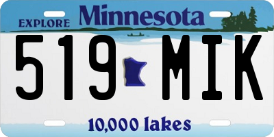 MN license plate 519MIK