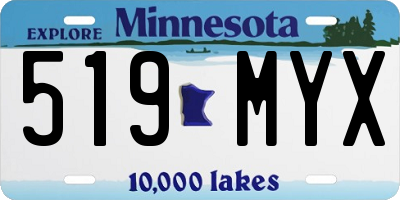 MN license plate 519MYX