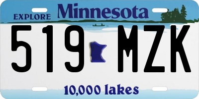MN license plate 519MZK