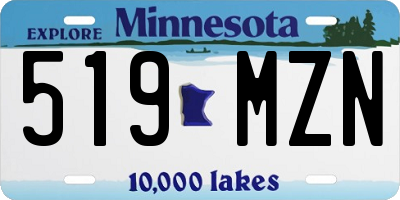 MN license plate 519MZN