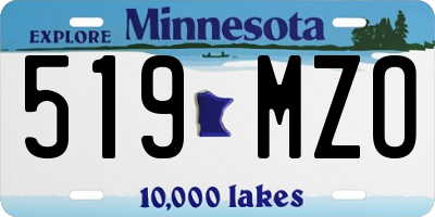 MN license plate 519MZO