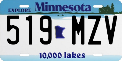 MN license plate 519MZV