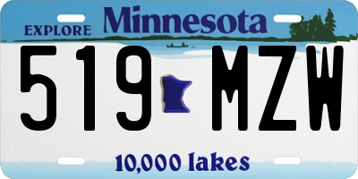 MN license plate 519MZW