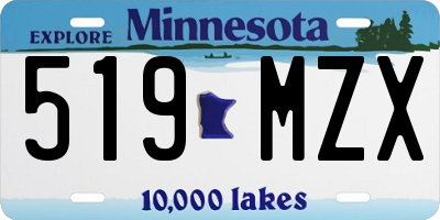 MN license plate 519MZX