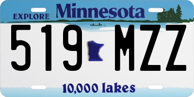 MN license plate 519MZZ