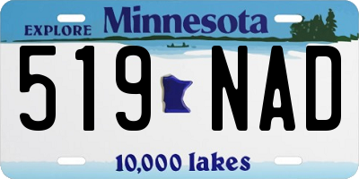 MN license plate 519NAD