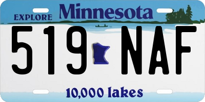 MN license plate 519NAF
