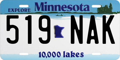 MN license plate 519NAK
