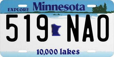 MN license plate 519NAO