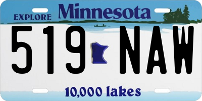 MN license plate 519NAW