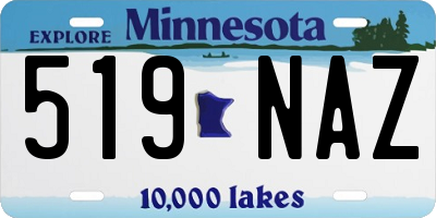MN license plate 519NAZ