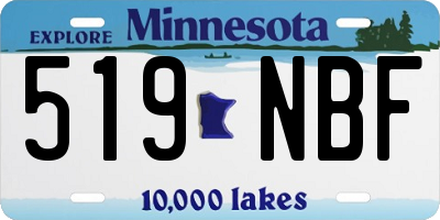 MN license plate 519NBF