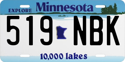 MN license plate 519NBK