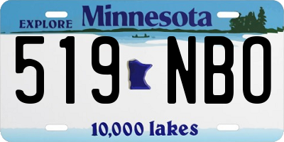 MN license plate 519NBO