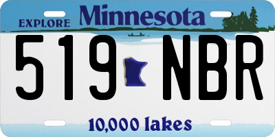 MN license plate 519NBR