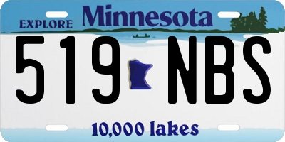 MN license plate 519NBS