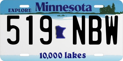 MN license plate 519NBW