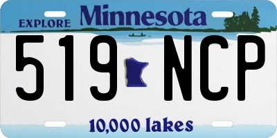 MN license plate 519NCP