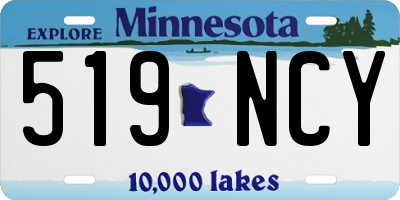 MN license plate 519NCY